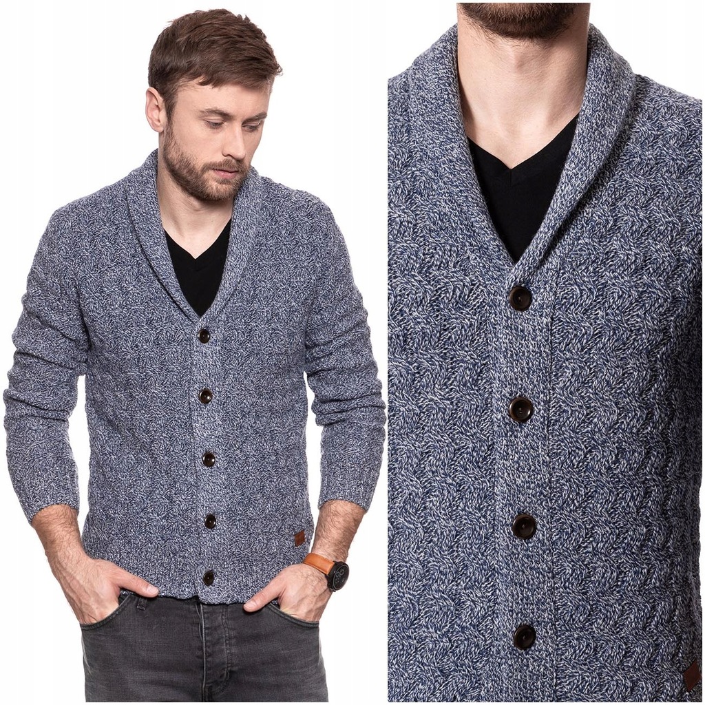 WRANGLER ZIG ZAG MĘSKI CARDIGAN SWETER GUZIKI L