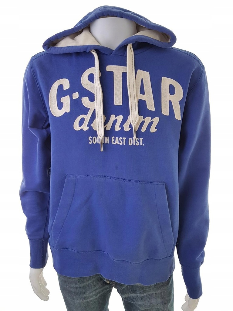G-Star rozmiar XL Hooded tröja Logo bawelna nieb