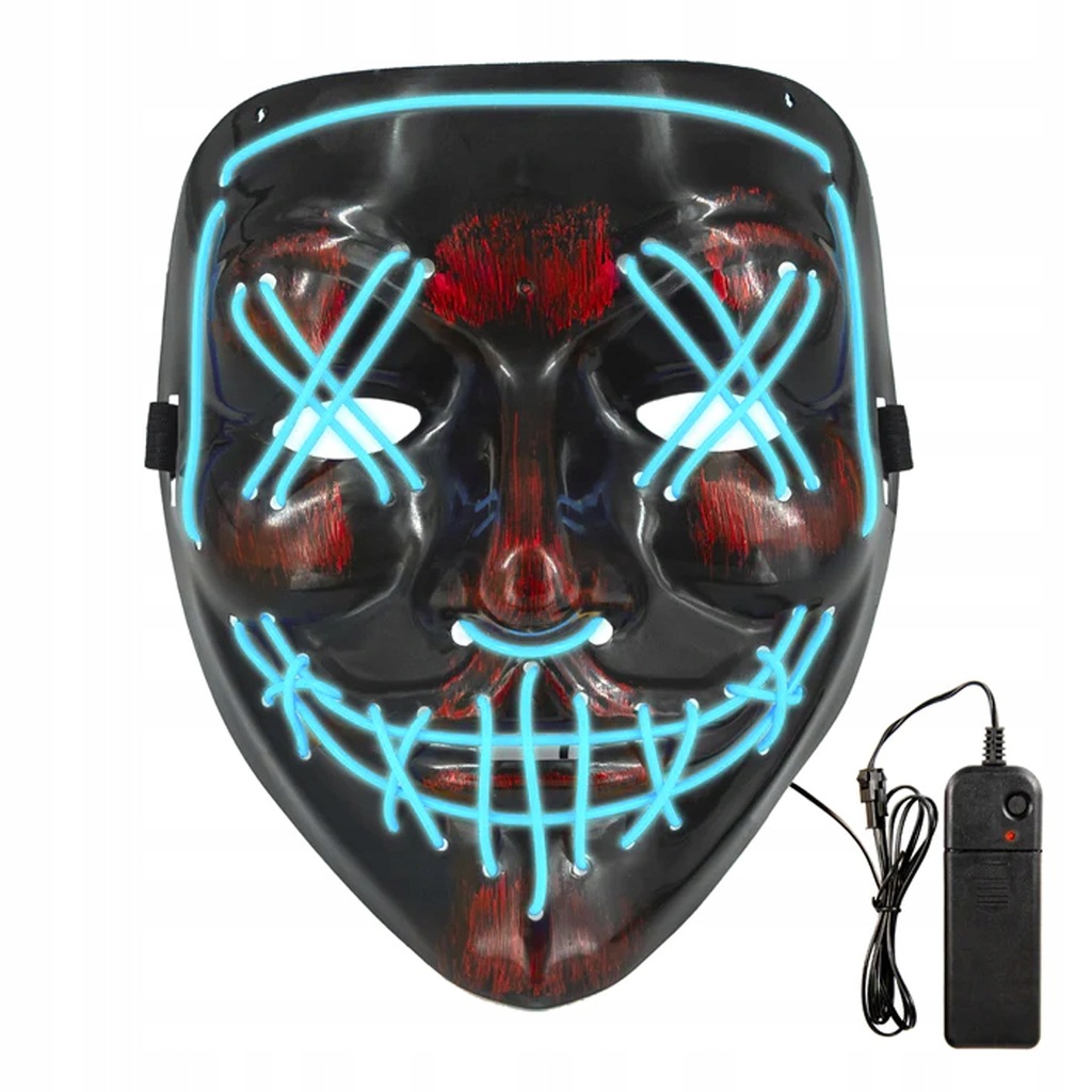 MASKA NOC OCZYSZCZENIA CZASZKA PURGER ŚWIECĄCA