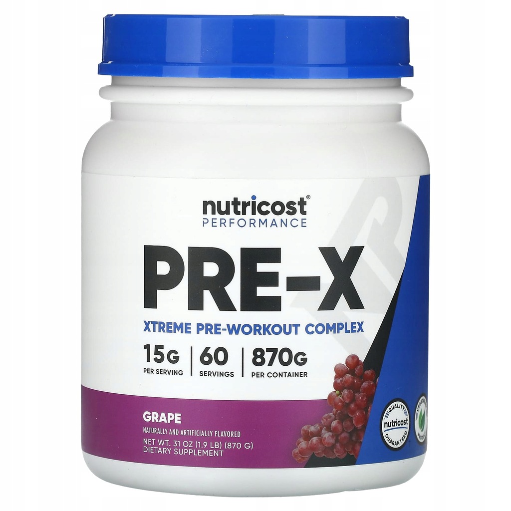 Nutricost, Performance, PRE-X, Xtreme Pre-Workout Complex, Grape, 1.9 lb (8