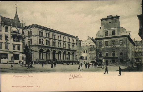 SZCZECIN Stettin Heumarkt Rynek Sienny St Ratusz