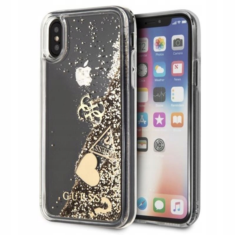 GUESS Liquid Glitter Hearts | etui | iPhone XS Max