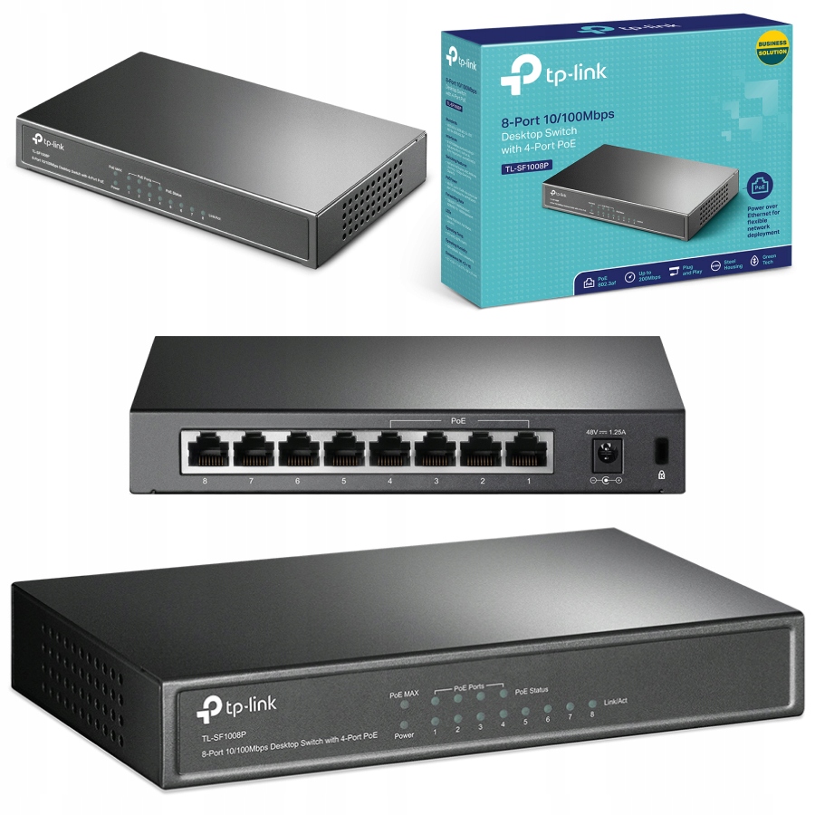 Купить КОММУТАТОР 8-ПОРТОВЫЙ TP-LINK SF1008P 4 + 4xPOE: отзывы, фото, характеристики в интерне-магазине Aredi.ru