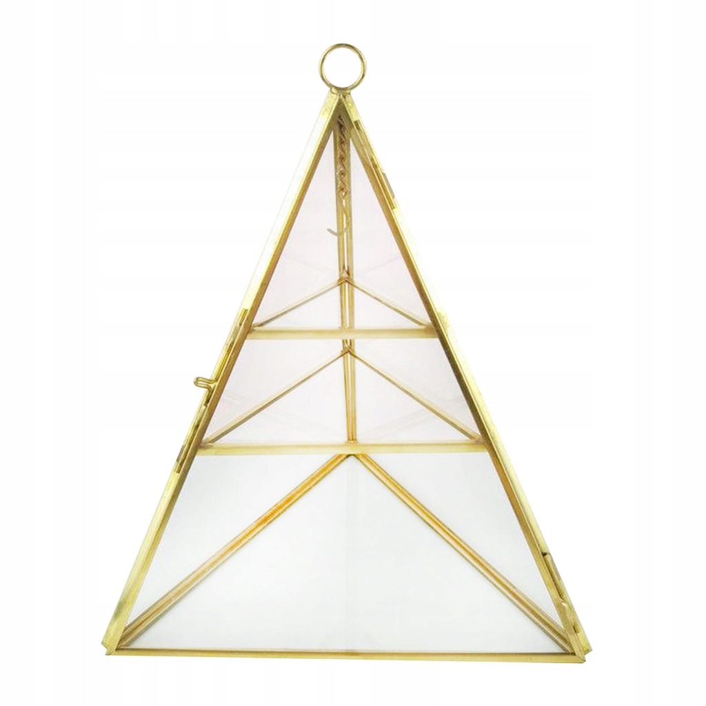 Pyramid Mirror Clear Glass Box Biżuteria Display