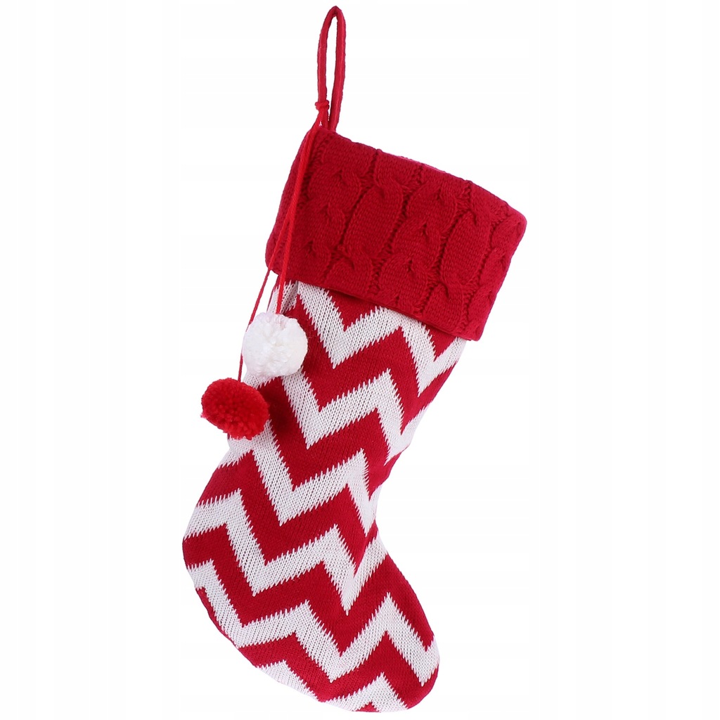 Christmas Knit Stocking Candy Bag Stripe Pattern