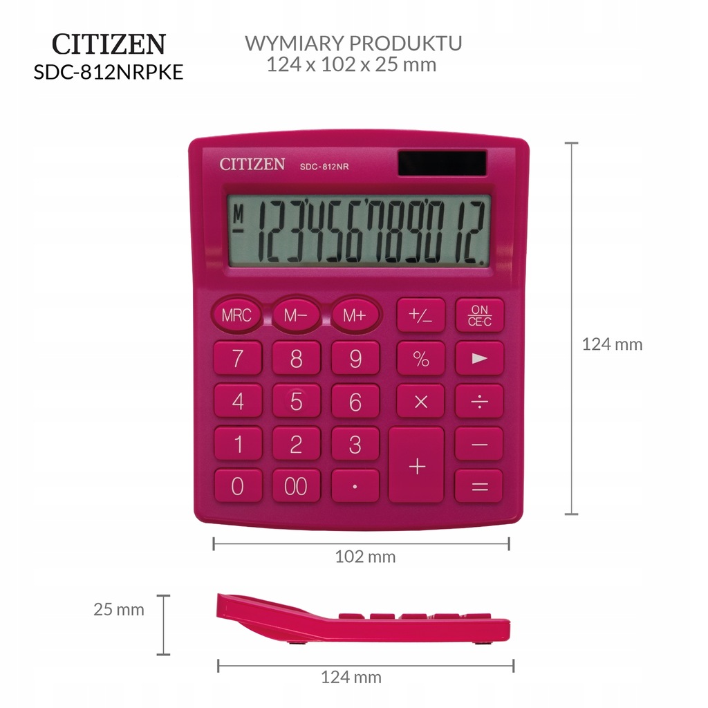 Купить Калькулятор офисный CITIZEN SDC-812NRPKE, 12 разрядов: отзывы, фото, характеристики в интерне-магазине Aredi.ru