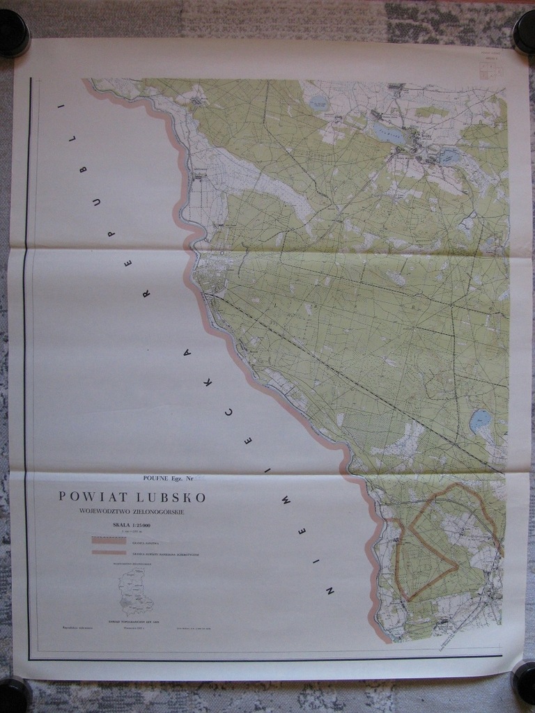 LUBSKO - mapa powiatu ark.3,4,5 : 1961r, 1:25 000