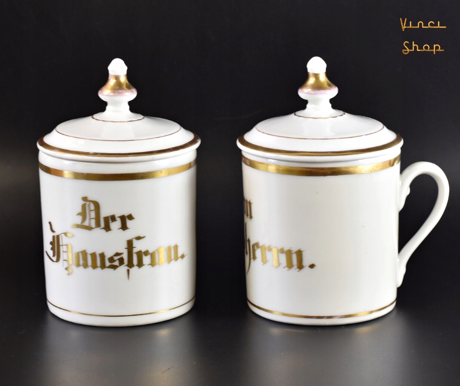 Filiżanki z przykrywką para KPM Krister Śląsk 19 w