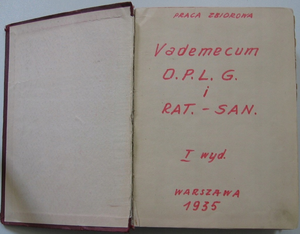 Vademecum OPLG i RAT -SAN Warszawa 1935