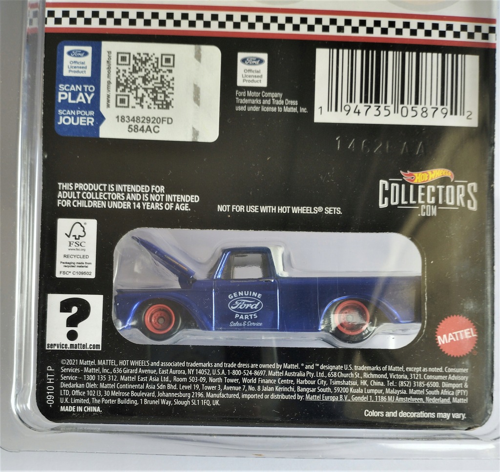 Hot Wheels 1962 Ford F100 Red Line Club - 13756869382