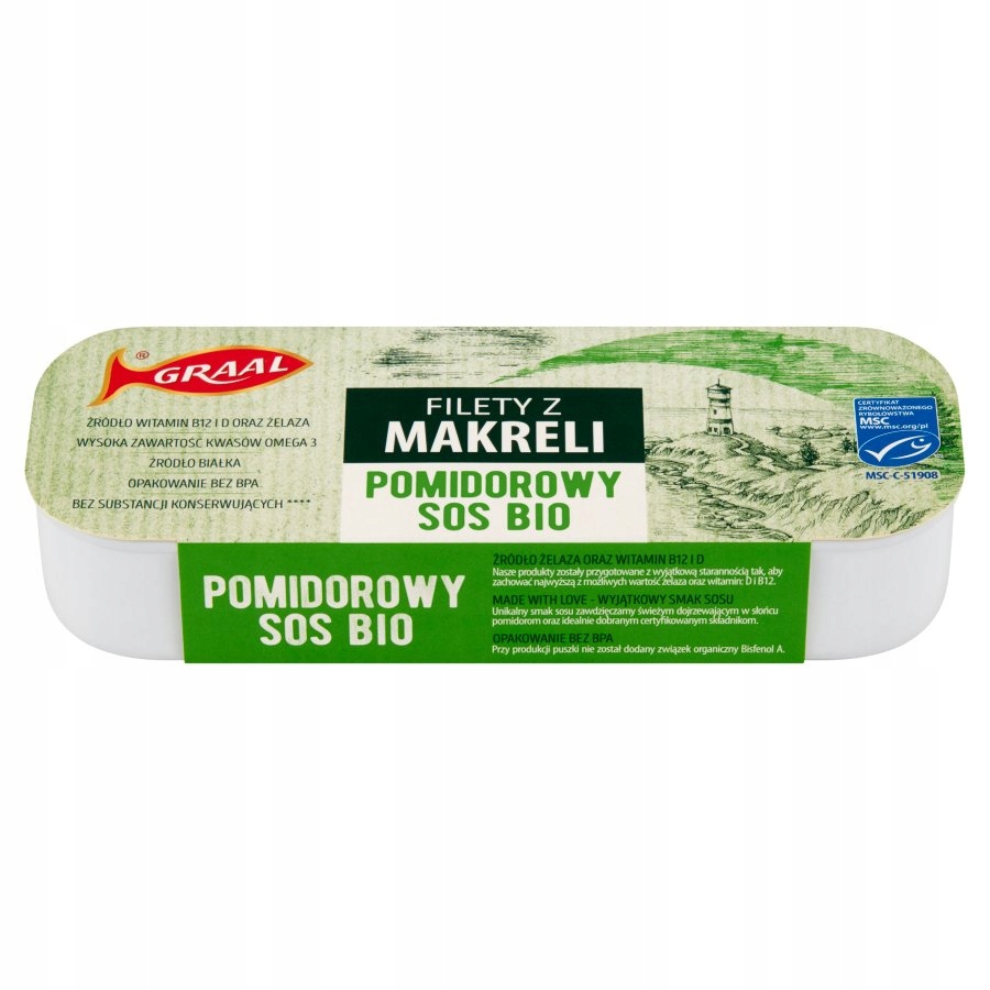 Filet z makreli, pomidorowy sos bio 120g