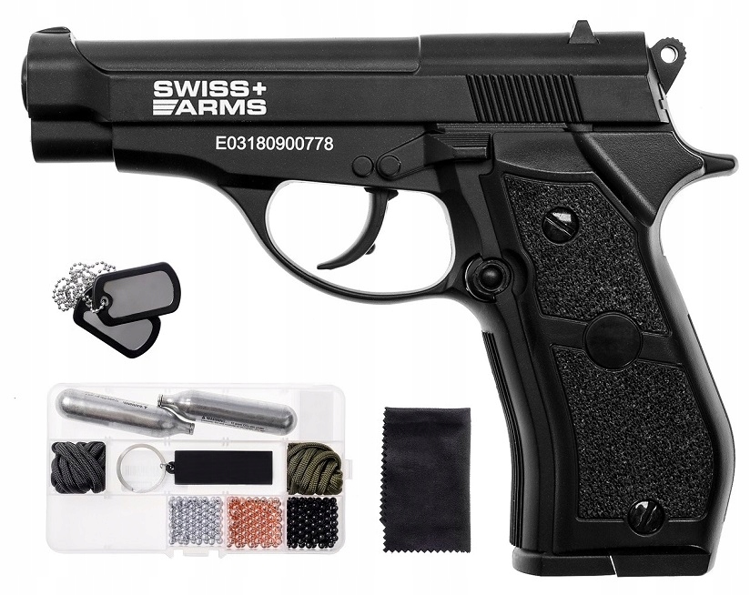 Wiatrówka pistolet CyberGun Swiss Arms P84 ZESTAW