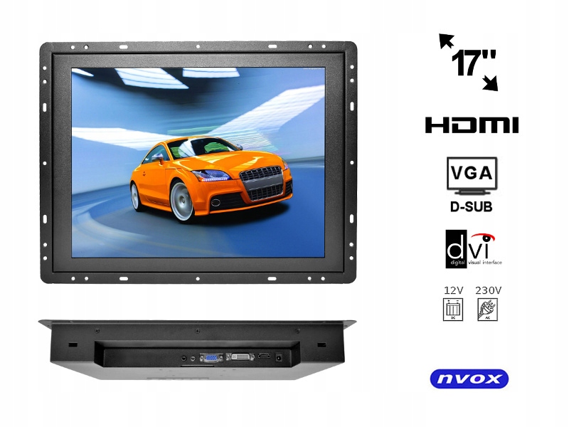 Monitor open frame led 17cali vga hdmi usb 230v