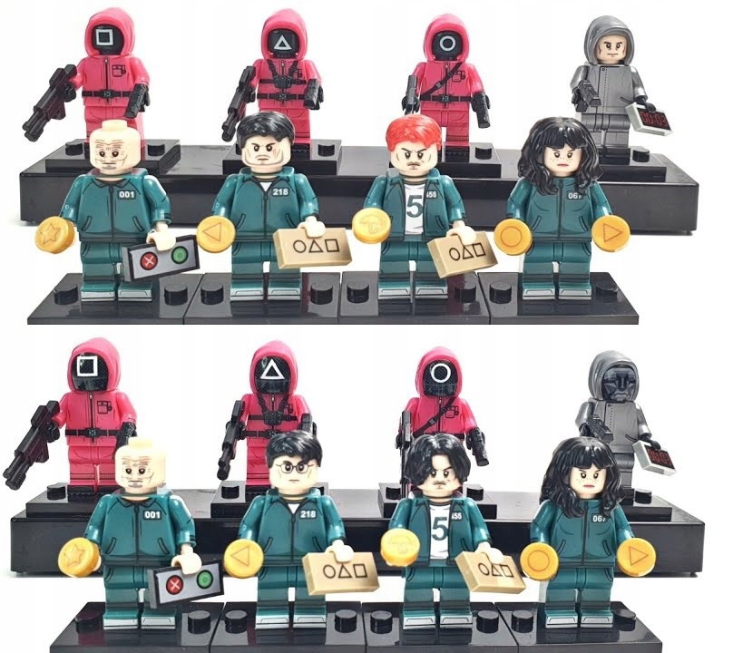 SQUID GAME 8szt. FIGURKA klocki + karta LEGO
