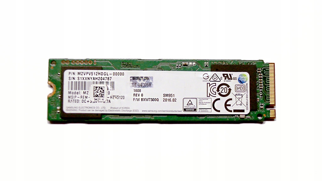 SSD Samsung 512GB M.2 PCIe NVMe PM951 MZVPV512 9574368669