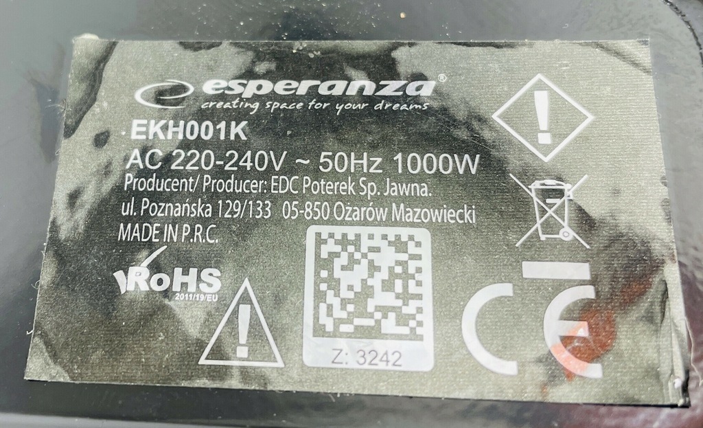 KUCHENKA ELEKTRYCZNA 2PALNIKOWA ESPERANZA EKH001K