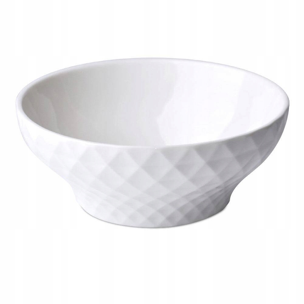 Miska Diament 17,5 cm salterka ceramiczna, kolor biały,wzór