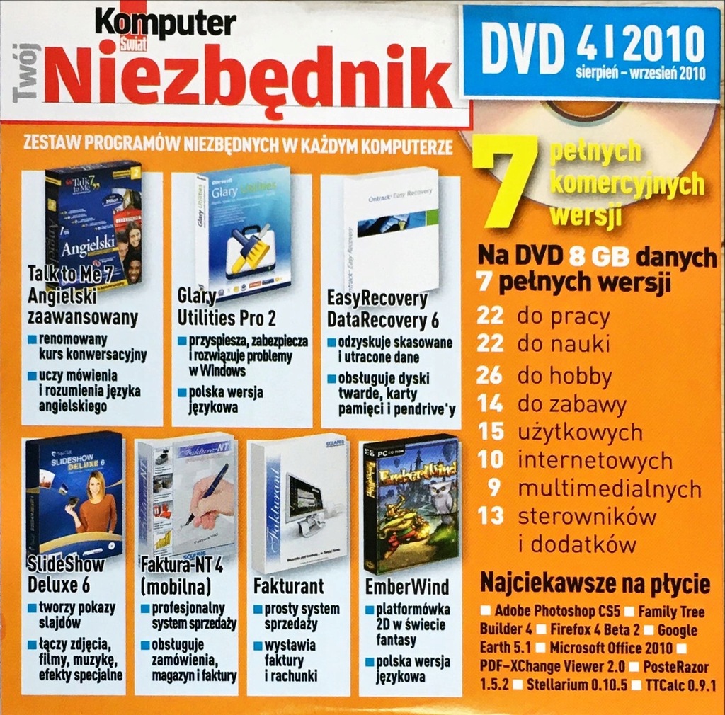 DVD PC KOMPUTER ŚWIAT TWÓJ NIEZBĘDNIK 4 2010