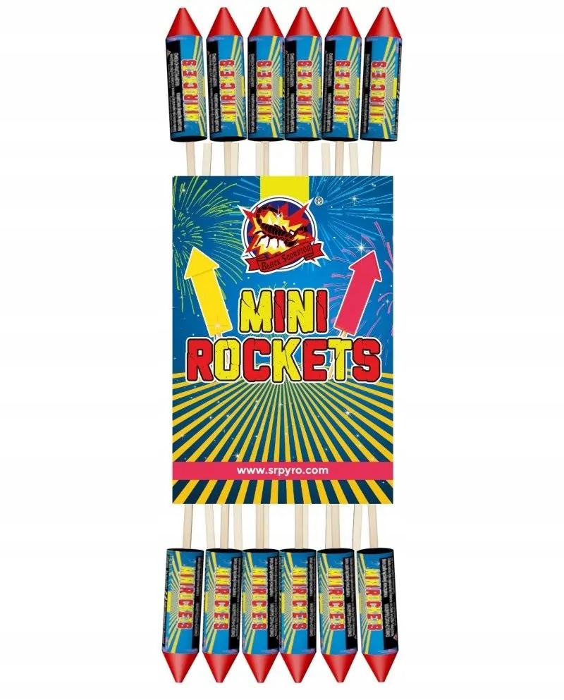 Zestaw Rakiet SrPyro MINI RAKETY CLE2601 - 12 szt, kaliber 15mm