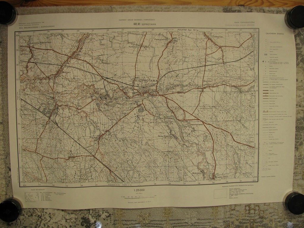 Mapa SZPROTAWA i okolice PPG-K 1983r 1:25000