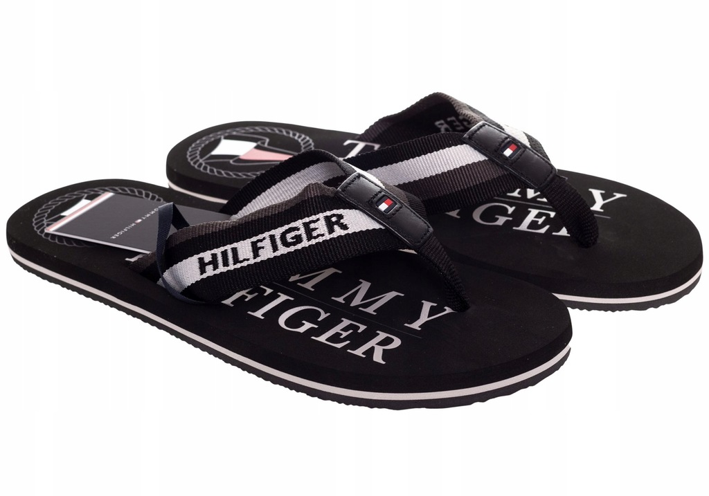 TOMMY HILFIGER JAPONKI KLAPKI MĘSKIE BLACK r. 43