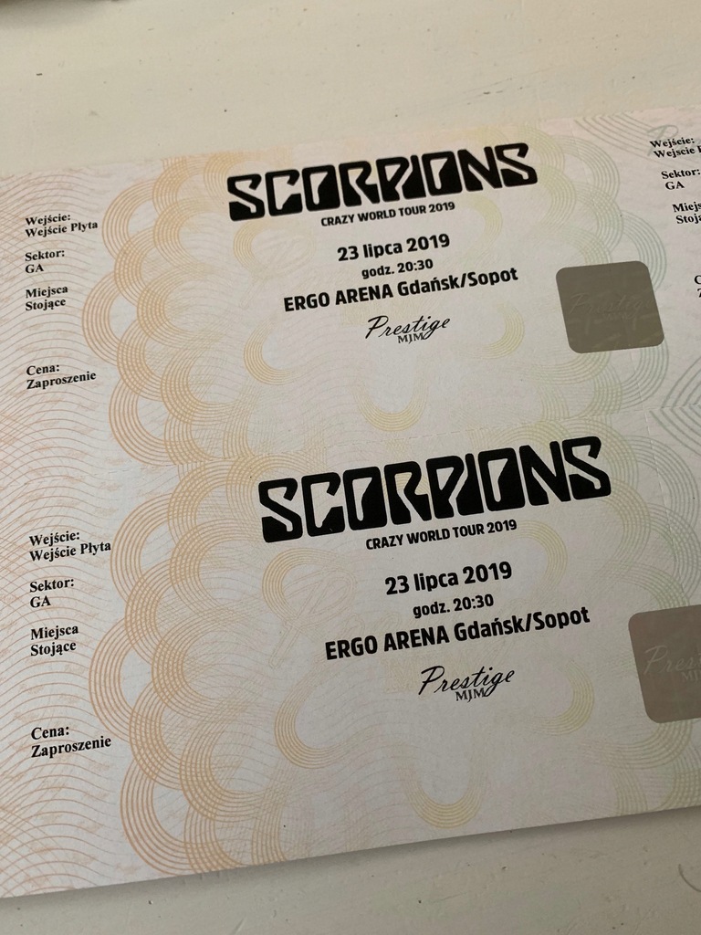 KONCERT SCORPIONS BILETY ERGO ARENA PŁYTA GA!