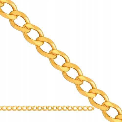 Złoty łańcuszek 50 cm dmuchany pancerka 585