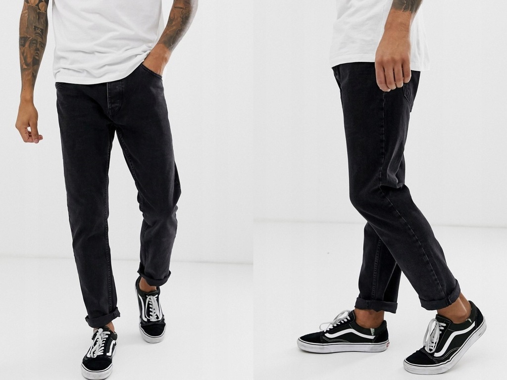 Bershka - Czarne Jeansy Slim Fit W31/L32