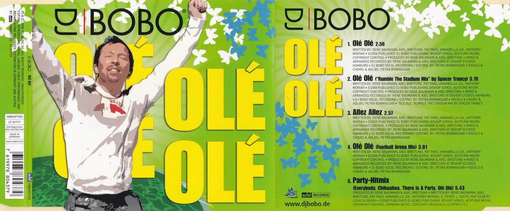 eurodance: DJ BOBO Ole Ole / PARTY-HITMIX singiel