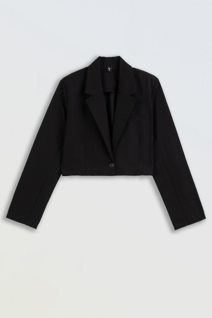 REPORTER ŻAKIET elegancki krótki czarny 146