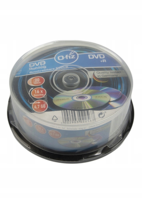 Płyty DVD+R 16X 20 SZTUK O-FIZ