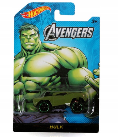 Samochód metalowy Hot Wheel Avengers - Hulk