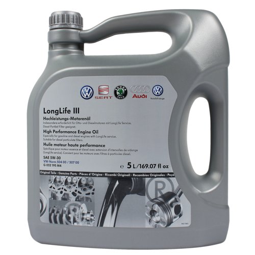Olej VAG LONGLIFE III 5W30 VW 504.00 507.00 5L - 7869267558 - oficjalne ...