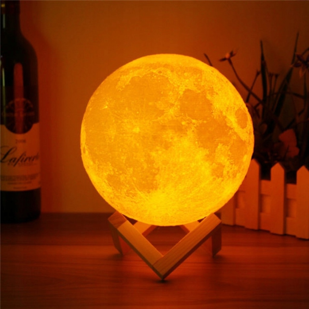 NOCNA LAMPKA ŚWIECĄCY KSIĘŻYC 3D MOON LAMPA LIGHT