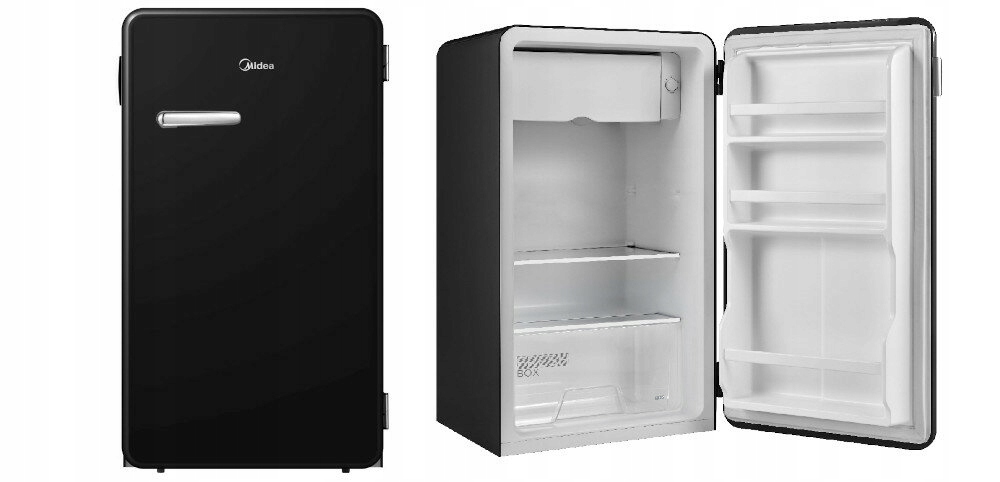 Lodówka RETRO Midea 93L, 83,5cm, czarna