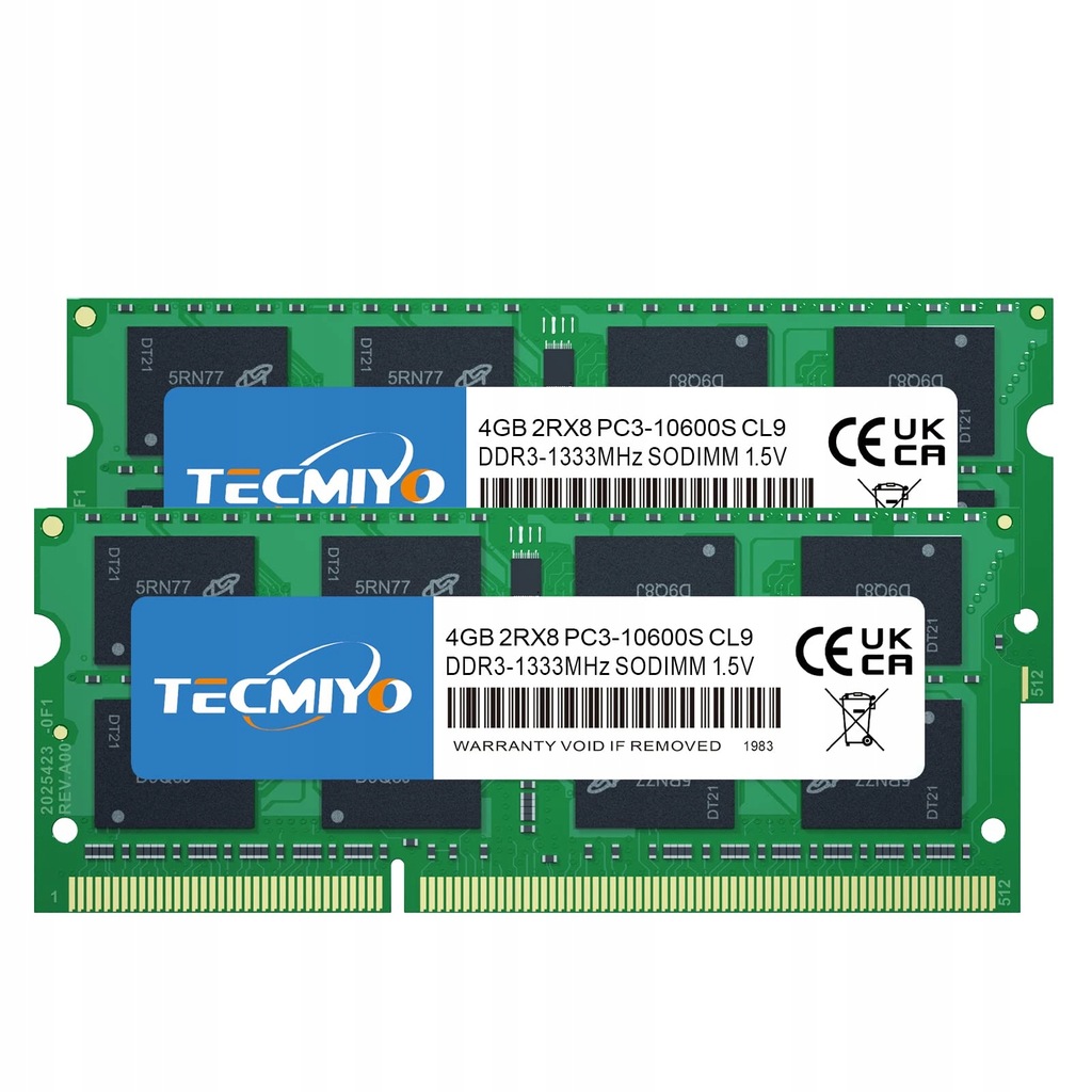 TECMIYO Pamięć RAM 4 GB DDR3 PC3-10600S 1333 MHz