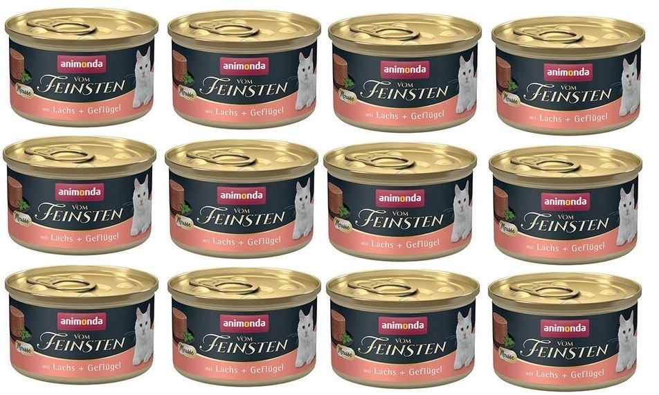 ANIMONDA VOM FEINSTEN MOUSSE, MUS ŁOSOŚ + DRÓB, 12 x 85 g