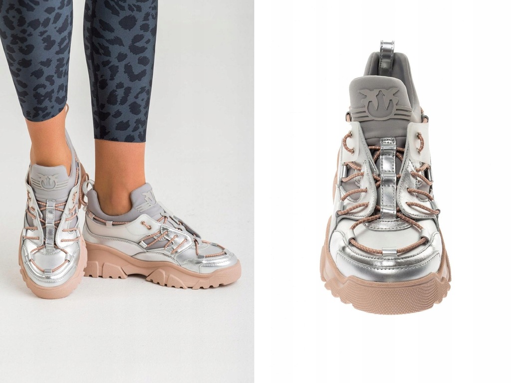 PINKO CUMINO SNEAKERSY SREBRNE 38 04I5B3 BZY