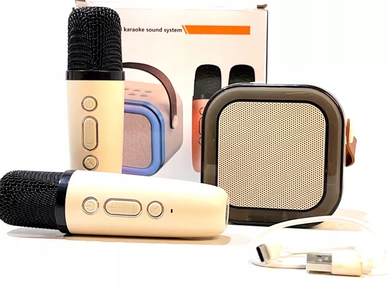 ZESTAW DO KARAOKE 2 MIKROFONY + GŁOŚNIK BEZPRZEWODOWY Z BLUETOOTH