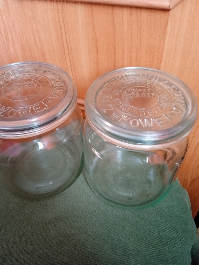 Dwa słoiki Wecka , prod. Żagańskie Huty Szkła.PRL