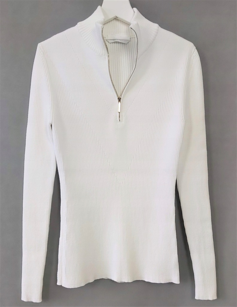 HUGO BOSS śliczny sweterek off white zip r. S/M