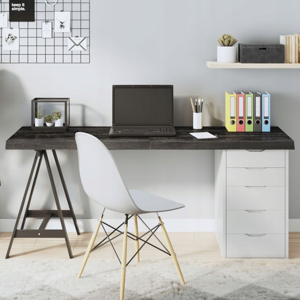 BLAT STOŁU CIEMNOBRĄZOWY 160X60X(2-6)CM LITE DREWNO DĘBOWE