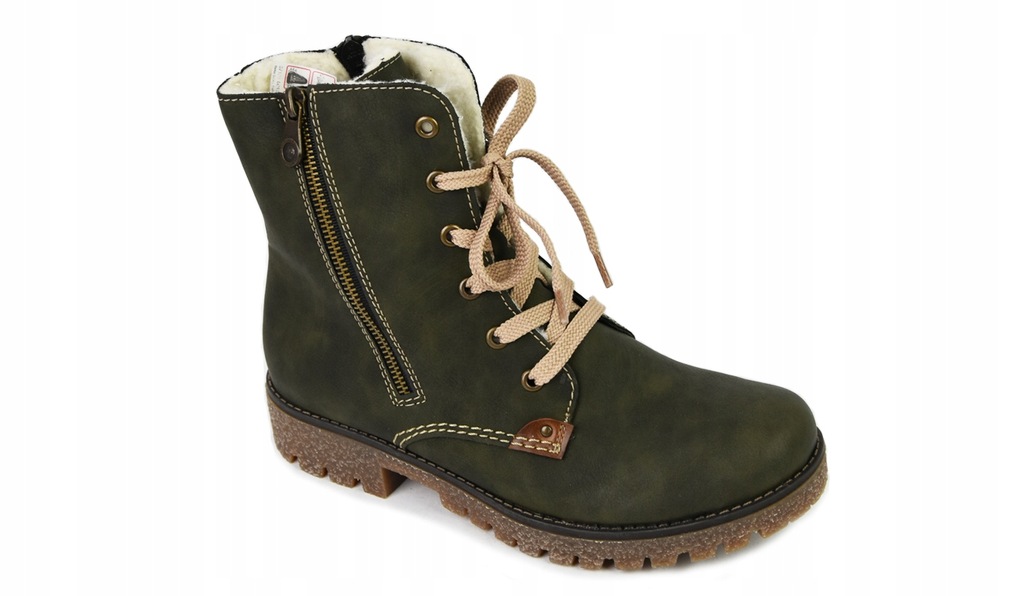 Damskie buty zimowe treking zielone WYPRZEDAŻ 38