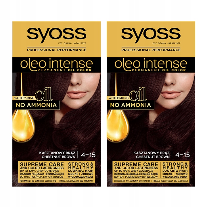 Syoss Oleo Farba do włosów kasztanowy brąz 4-15 x2