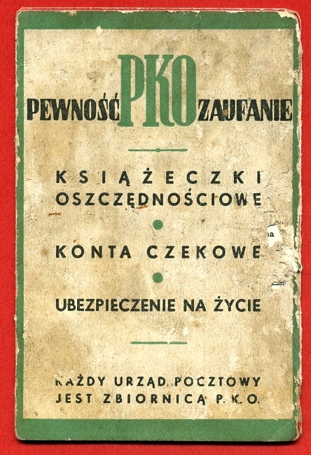 ^Stary kalendarz PKO 1937 książeczka Kresy Łozówka