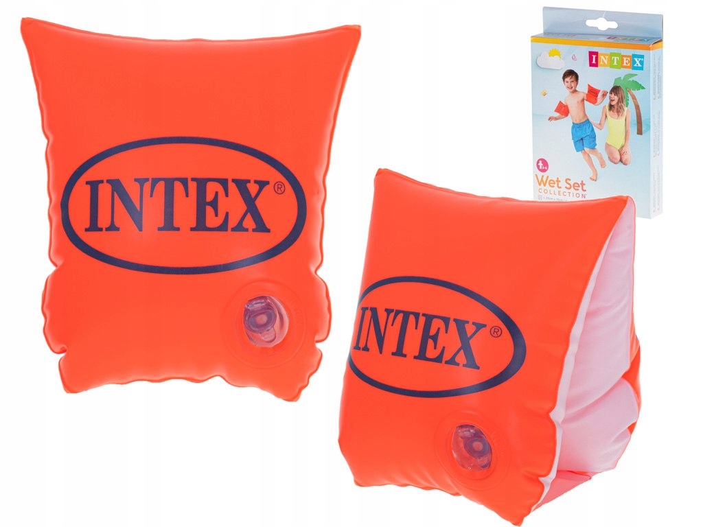 INTEX Motylki rękawki dmuchane plażowe do nauki pływania pomarańczowe 2-5 l