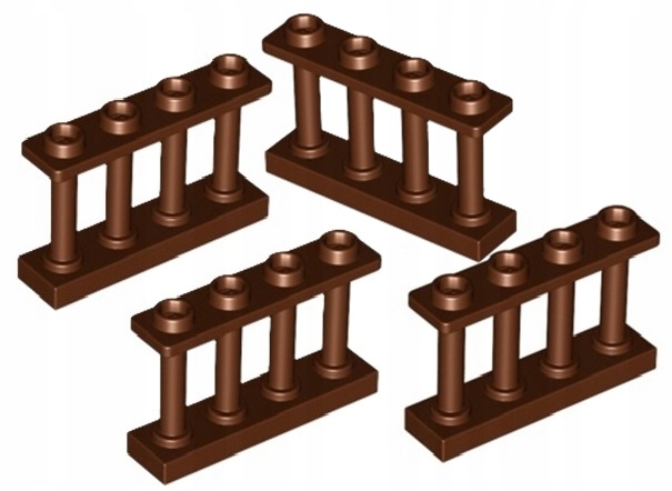 267*LEGO OGRODZENIE PŁOT 15332 PŁOTEK BARIERKA 1x4x2 BRĄZOWY RB NOWY 4 szt