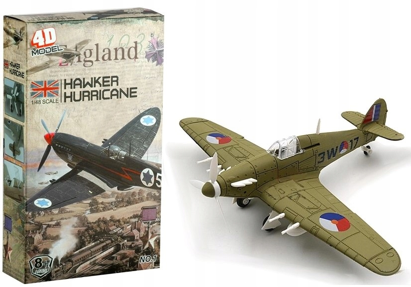 SAMOLOTY SKŁADANIE HAWKER HURRICANE MODELE 4D 1:48