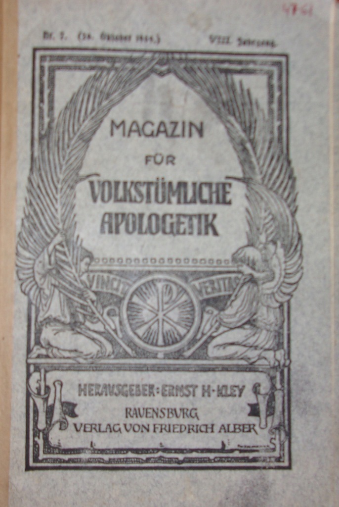 Magazin fur volkstumliche apologetik ok. 1911r.