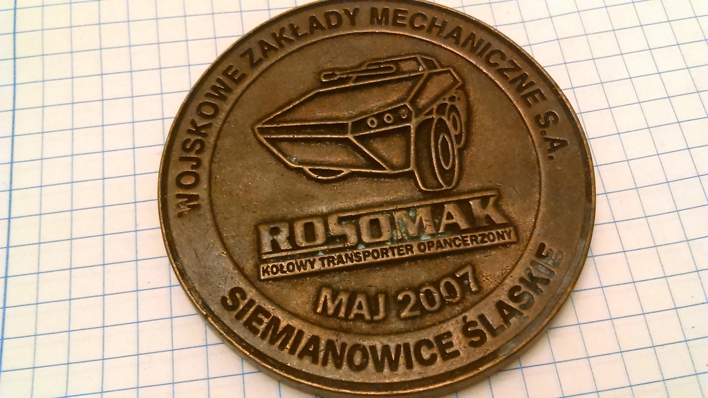 Rosomak Siemianowice wojsko zakłady 2007r medal